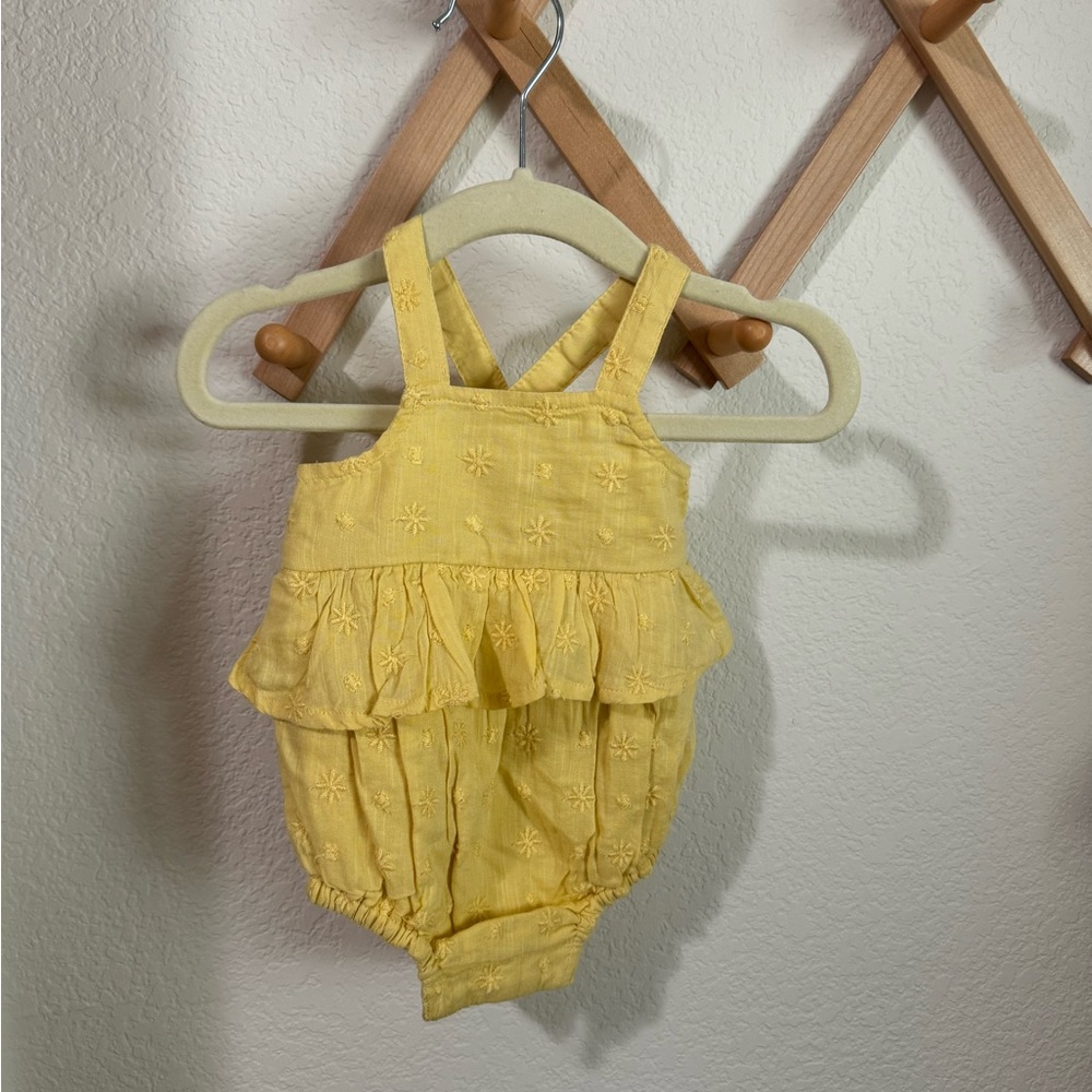 Yellow Ruffled Baby Romper